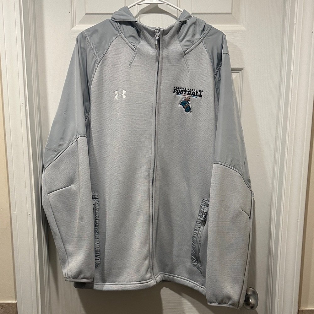 Under Armour Gray Full-Zip Football Hoodie